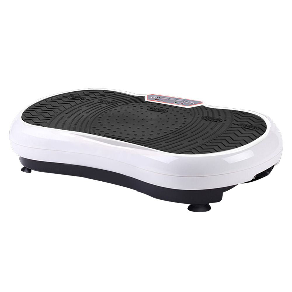 Everfit Vibration Machine Platform Vibrator Resistance Rope Home Fitness White FIT-H-VP-ROUND-WH