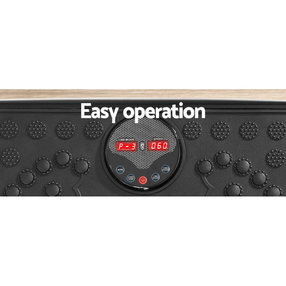 Everfit Vibration Machine Platform Vibrator With Resistance Rope Home Gym Black FIT-H-VP-S-BK