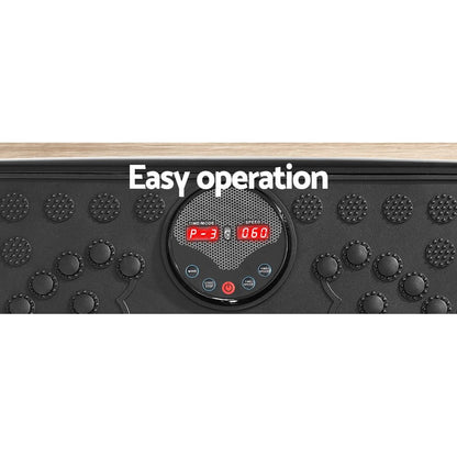 Everfit Vibration Machine Platform Vibrator With Resistance Rope Home Gym Black FIT-H-VP-S-BK
