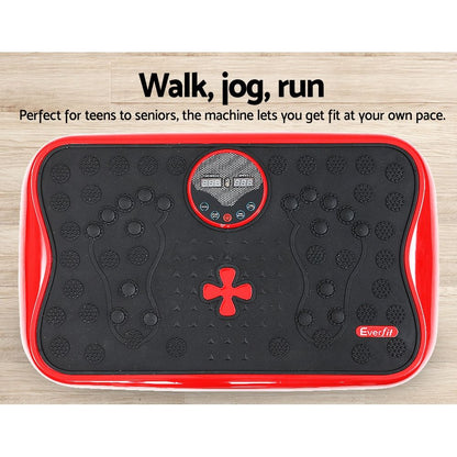 Everfit Vibration Machine Platform Vibrator with Resistance Rope Home Gym Red FIT-H-VP-S-RD