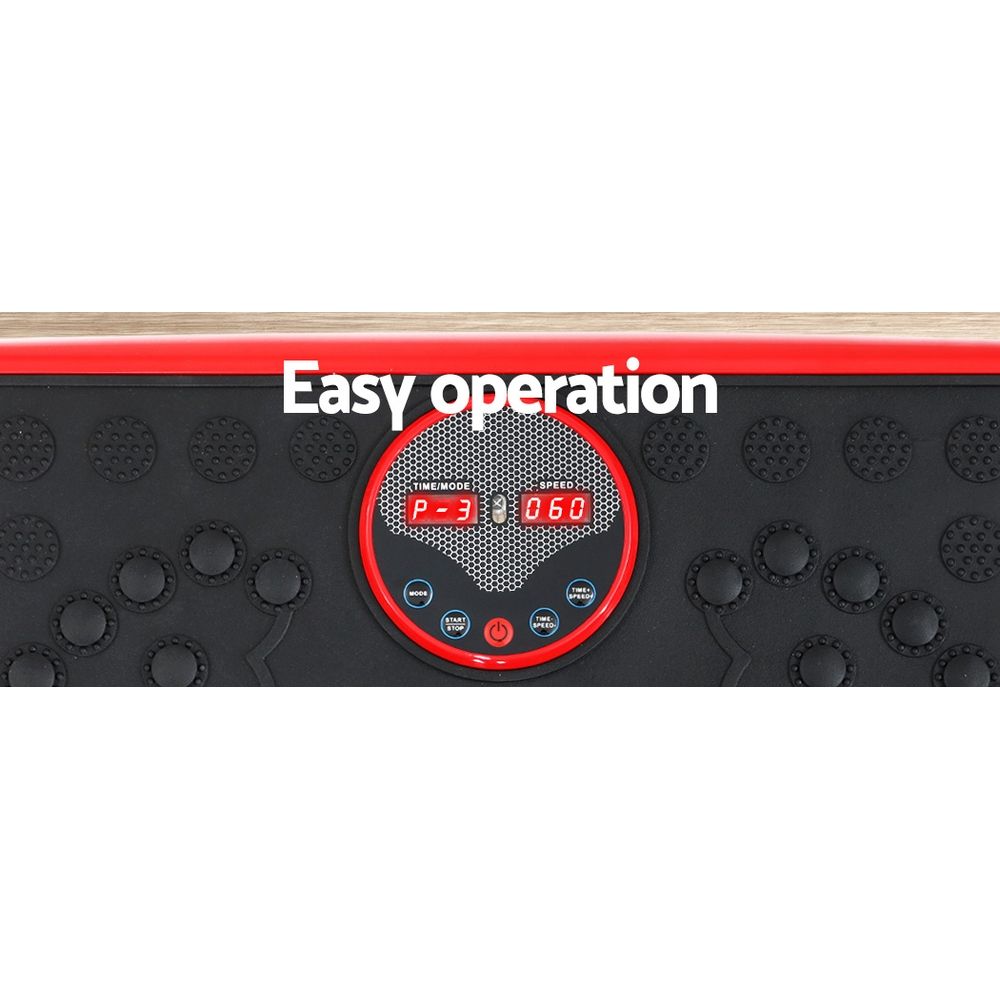 Everfit Vibration Machine Platform Vibrator with Resistance Rope Home Gym Red FIT-H-VP-S-RD