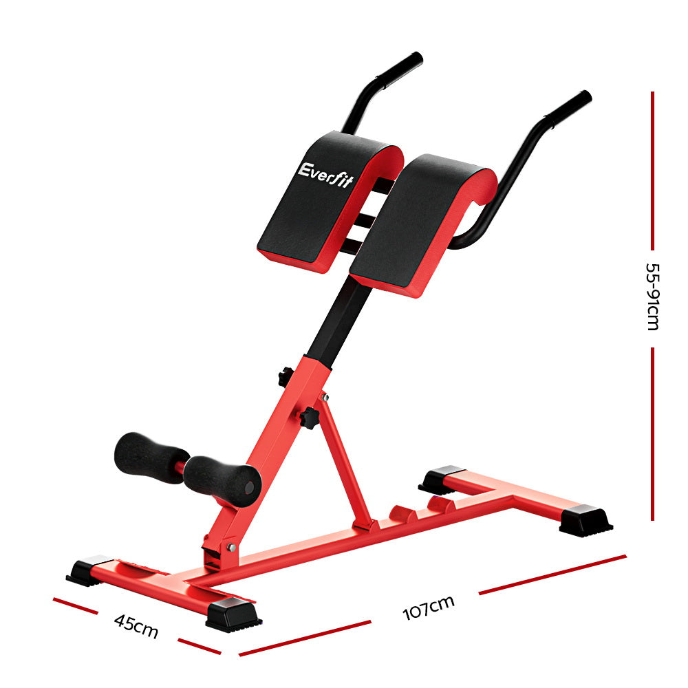 Everfit Weight Bench Adjustable Roman Chair 10 in 1 Home Gym Fitness 200kg FIT-I-BENCH-FID-RD