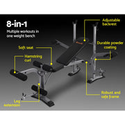Everfit Weight Bench 8 in 1 Bench Press Adjustable Home Gym Station 200kg FIT-I-BENCH-M