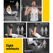 Everfit Weight Bench 8 in 1 Bench Press Adjustable Home Gym Station 200kg FIT-I-BENCH-M