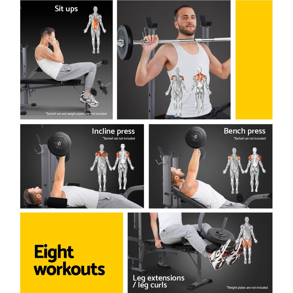 Everfit Weight Bench 8 in 1 Bench Press Adjustable Home Gym Station 200kg FIT-I-BENCH-M