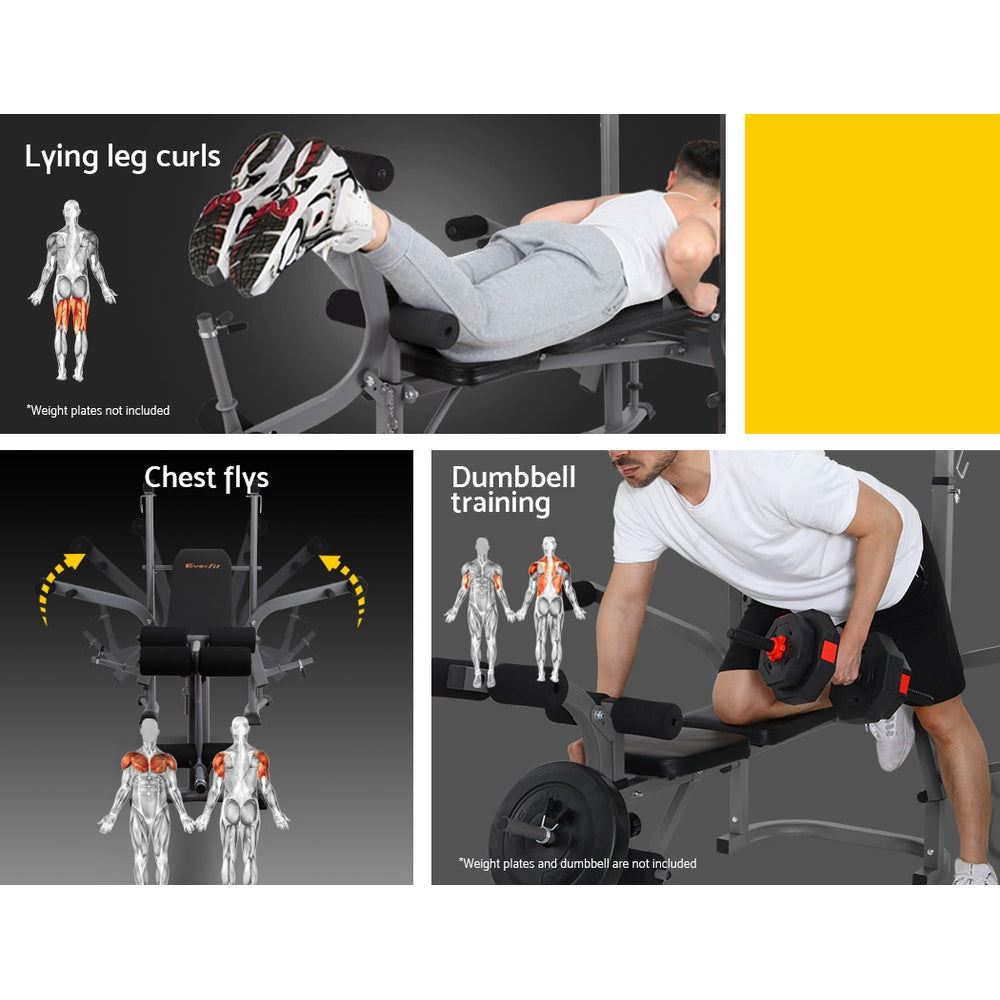 Everfit Weight Bench 8 in 1 Bench Press Adjustable Home Gym Station 200kg FIT-I-BENCH-M