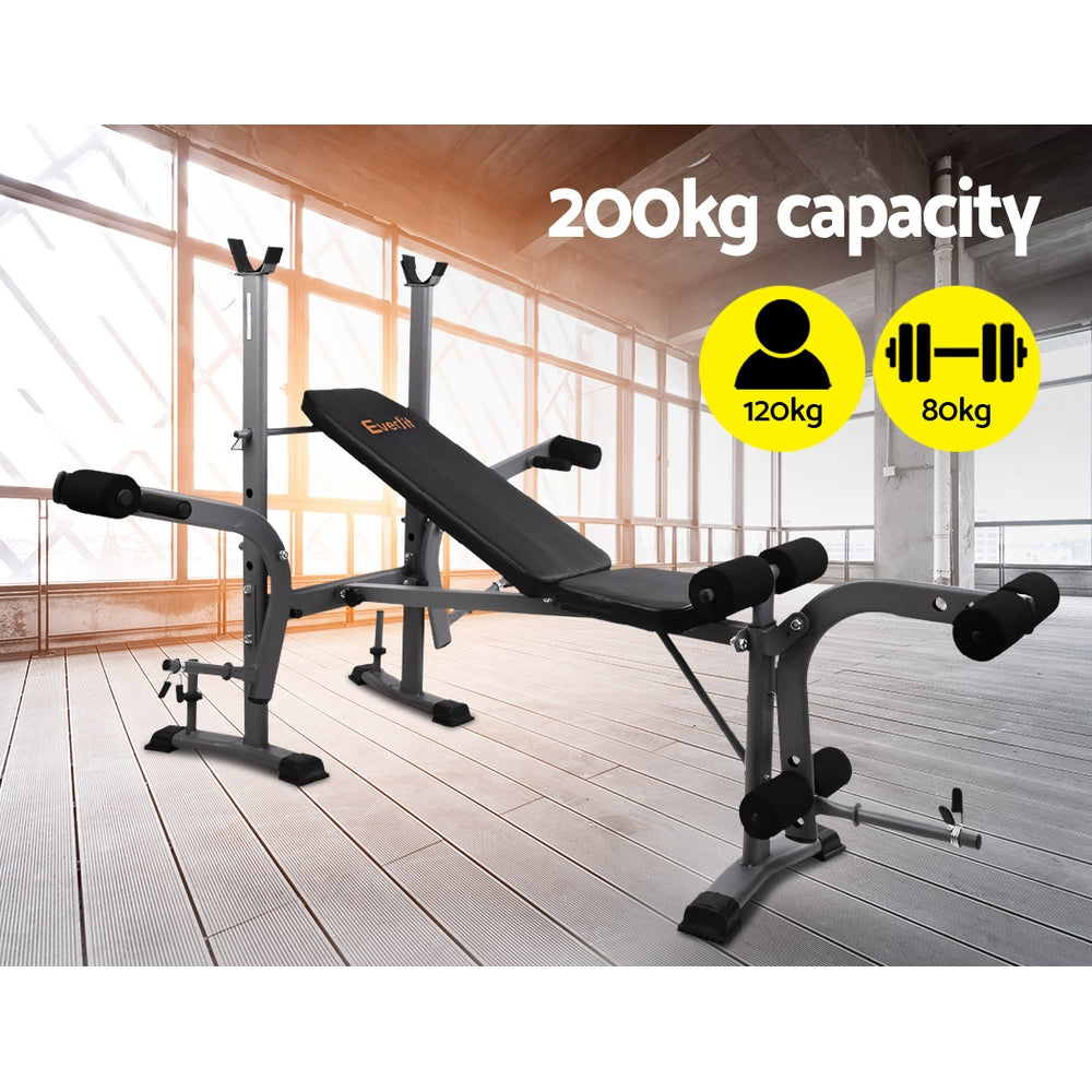 Everfit Weight Bench 8 in 1 Bench Press Adjustable Home Gym Station 200kg FIT-I-BENCH-M