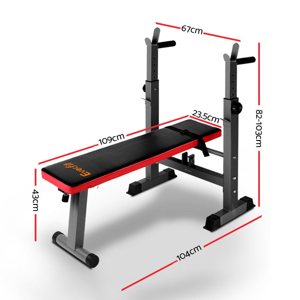 Everfit Weight Bench Squat Rack Bench Press Home Gym Equipment 200kg FIT-I-BENCH-S
