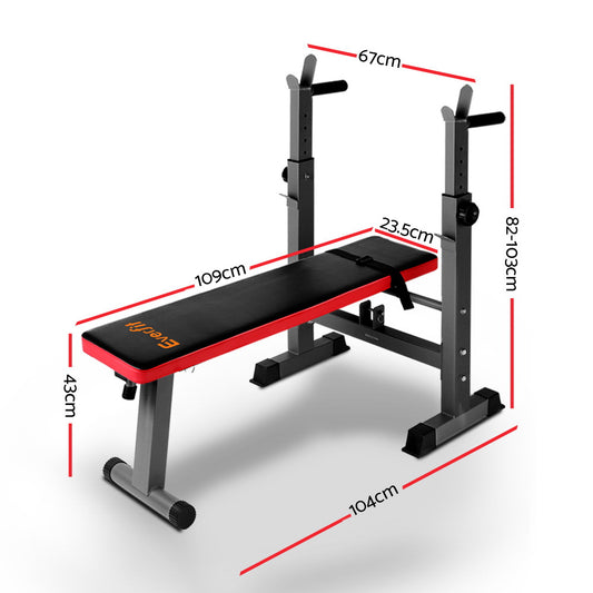 Everfit Weight Bench Squat Rack Bench Press Home Gym Equipment 200kg FIT-I-BENCH-S