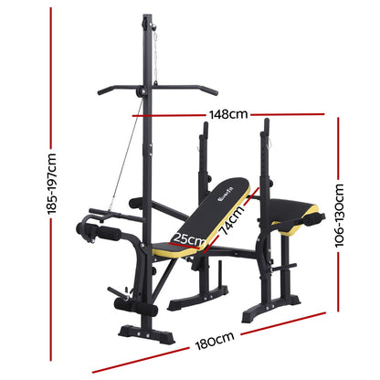Everfit Weight Bench 14in1 Press Multi-Station Fitness Home Gym Equipment FIT-I-BENCH-YE-AB