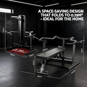 Everfit Chest Press Machine Home Gym Equipment Folding Workout Bench with Independent Arms Black FIT-I-CHEST-BK