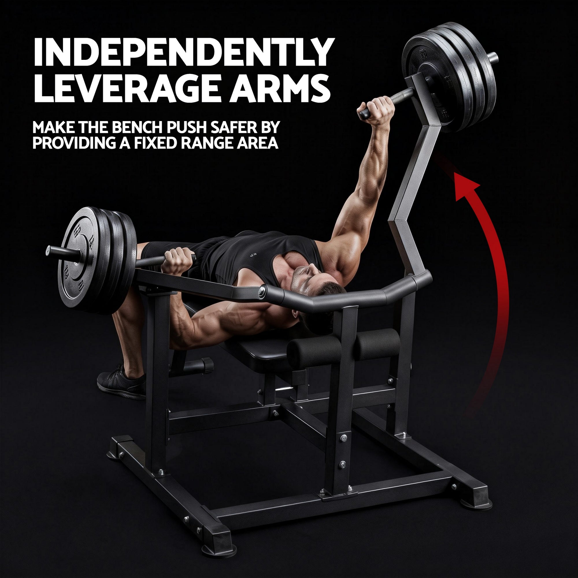 Everfit Chest Press Machine Home Gym Equipment Folding Workout Bench with Independent Arms Black FIT-I-CHEST-BK