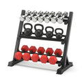 Everfit Dumbbell Rack 3-Tier Heavy Duty Weight Storage for Home Gym 300kg Capacity Black FIT-I-RACK-3L