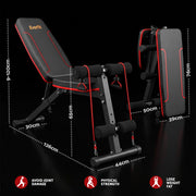 Everfit Weight Bench Adjustable FID Bench Press Home Gym 150kg Capacity FIT-J-FID-03