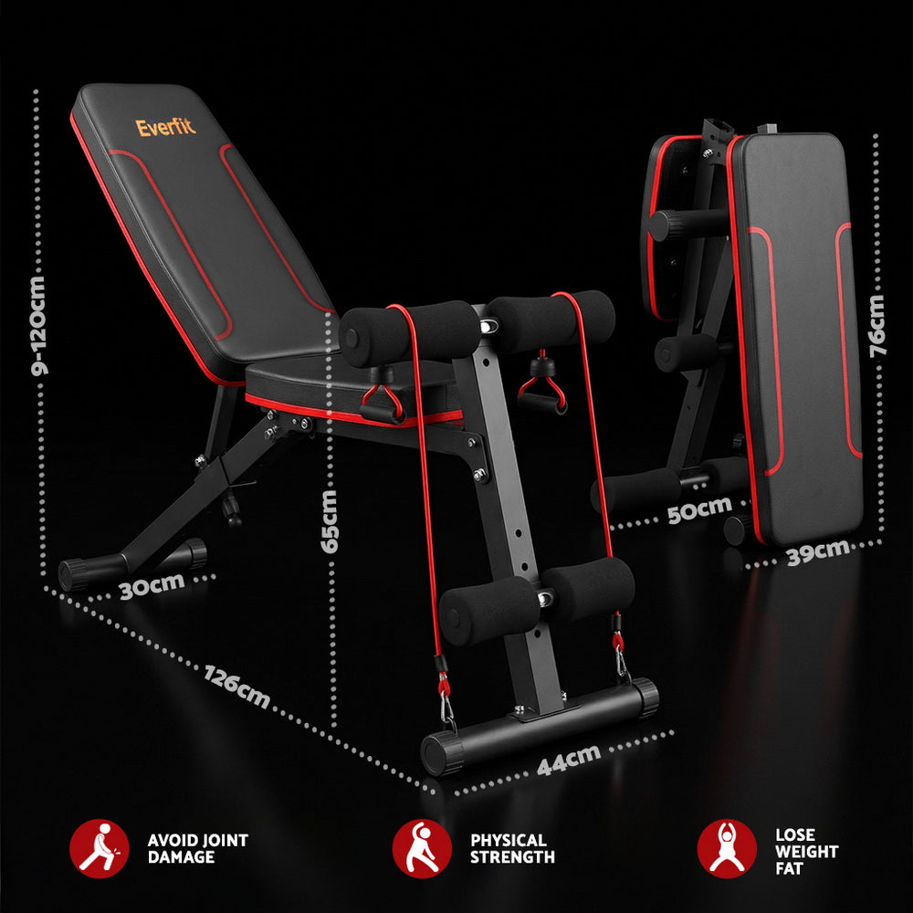 Everfit Weight Bench Adjustable FID Bench Press Home Gym 150kg Capacity FIT-J-FID-03