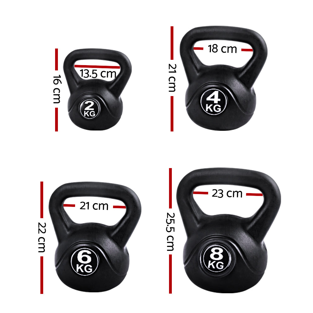 Everfit 22kg Kettlebell Set Weight Lifting Kettlebells Bench Dumbbells Gym Home FIT-K-AES-KB22K
