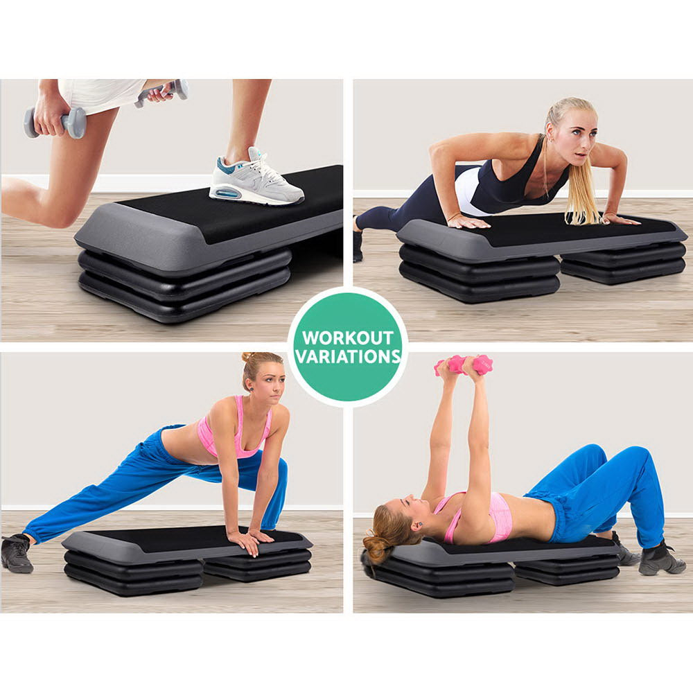 Everfit 2X Aerobic Step Riser Exercise Stepper Block Gym Home Fitness FIT-K-AES-T001B-BLS