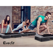 Everfit 2X Aerobic Step Riser Exercise Stepper Block Gym Home Fitness FIT-K-AES-T001B-BLS