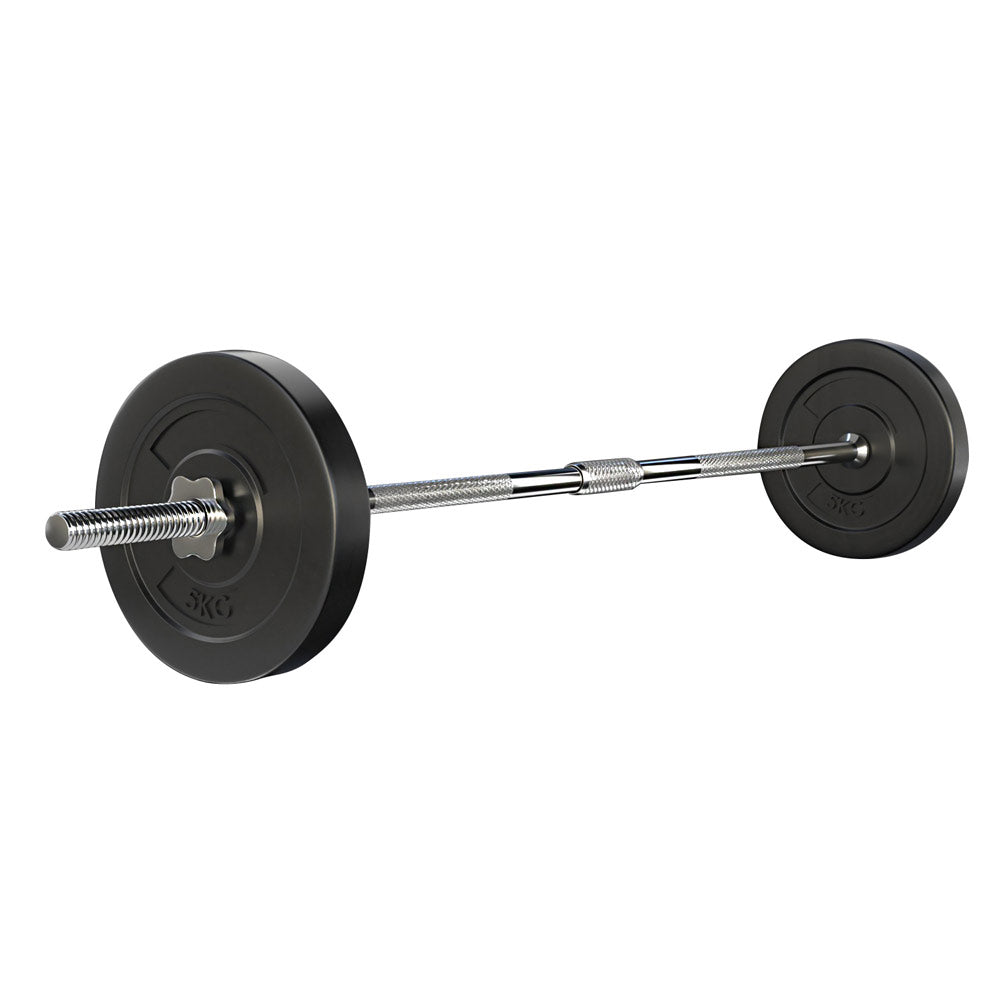 Everfit 18kg Barbell Set Weight Plates Bar Lifting Bench 168cm FIT-K-BB-SET-10KG
