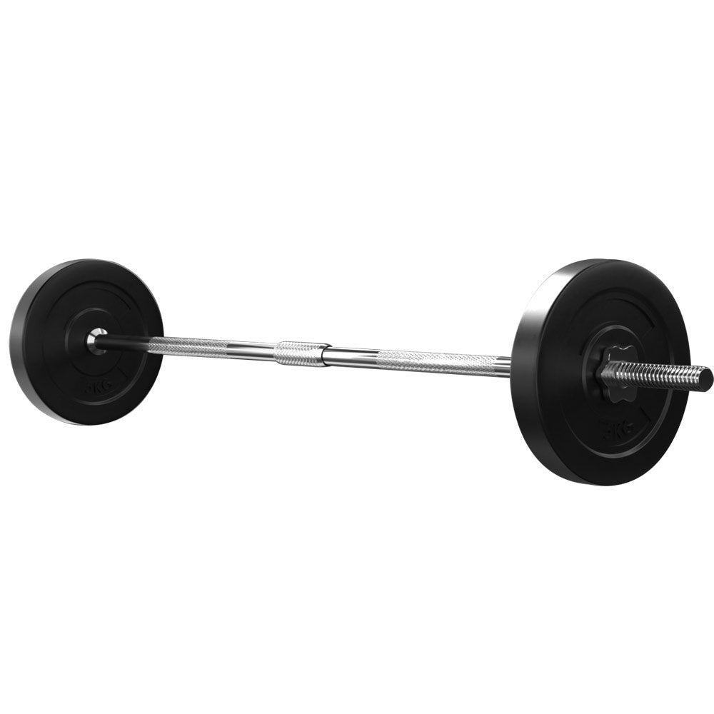 Everfit 18kg Barbell Set Weight Plates Bar Lifting Bench 168cm FIT-K-BB-SET-10KG