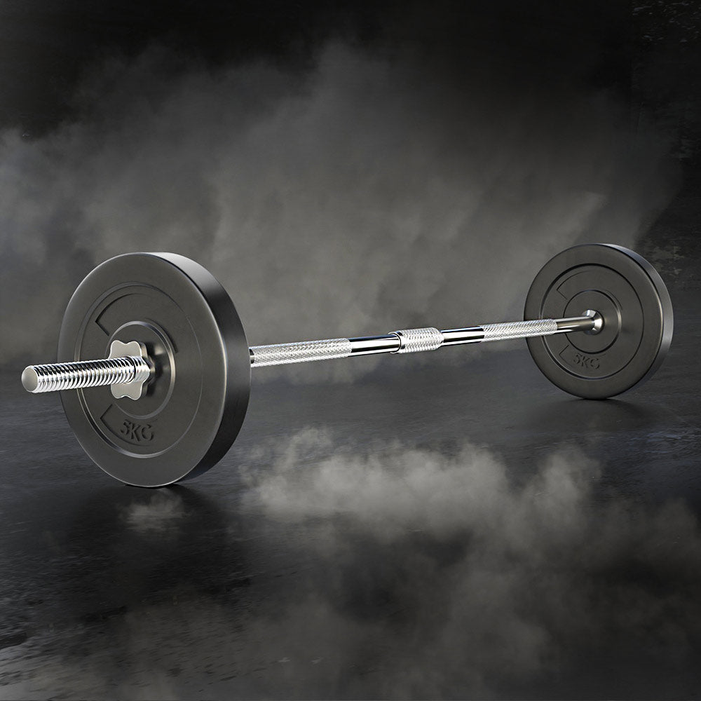Everfit 18kg Barbell Set Weight Plates Bar Lifting Bench 168cm FIT-K-BB-SET-10KG