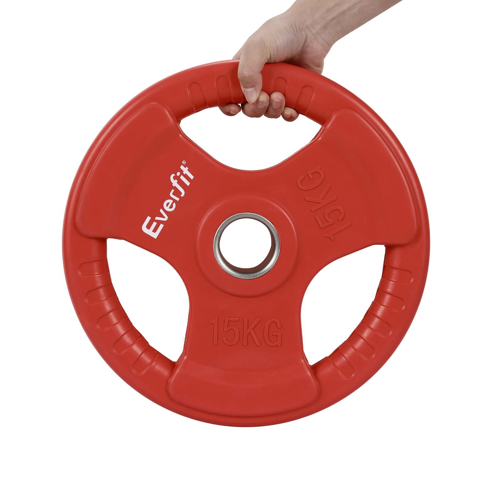 Everfit Weight Plates Olympic 15kg Dumbbell Barbell Plate Weight Lifting Home Gym Red FIT-K-DB-PL-15KG-RD