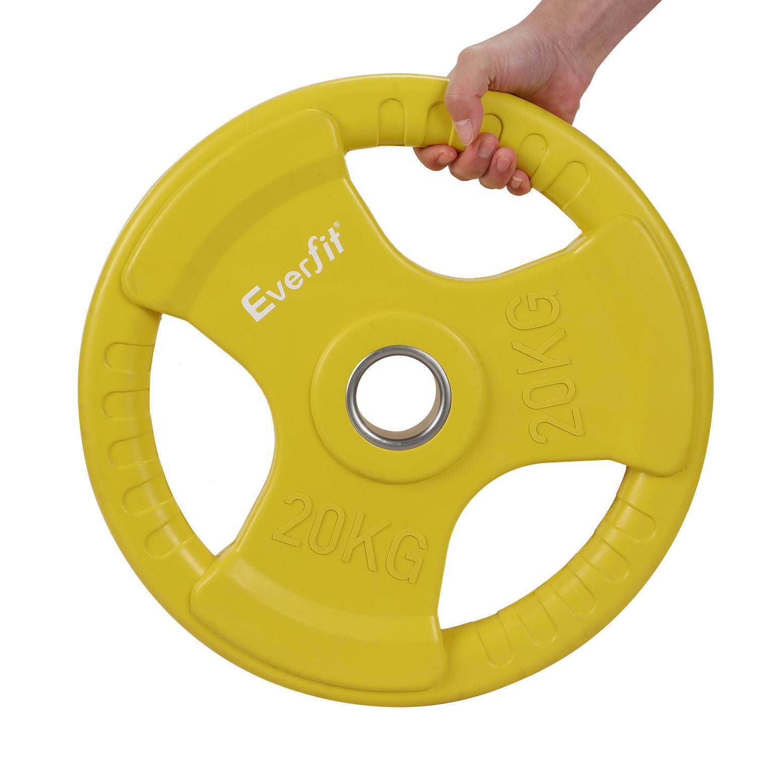 Everfit Weight Plates Olympic 20kg Dumbbell Barbell Plate Weight Lifting Home Gym Yellow FIT-K-DB-PL-20KG-YE