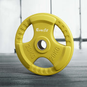 Everfit Weight Plates Olympic 20kg Dumbbell Barbell Plate Weight Lifting Home Gym Yellow FIT-K-DB-PL-20KG-YE