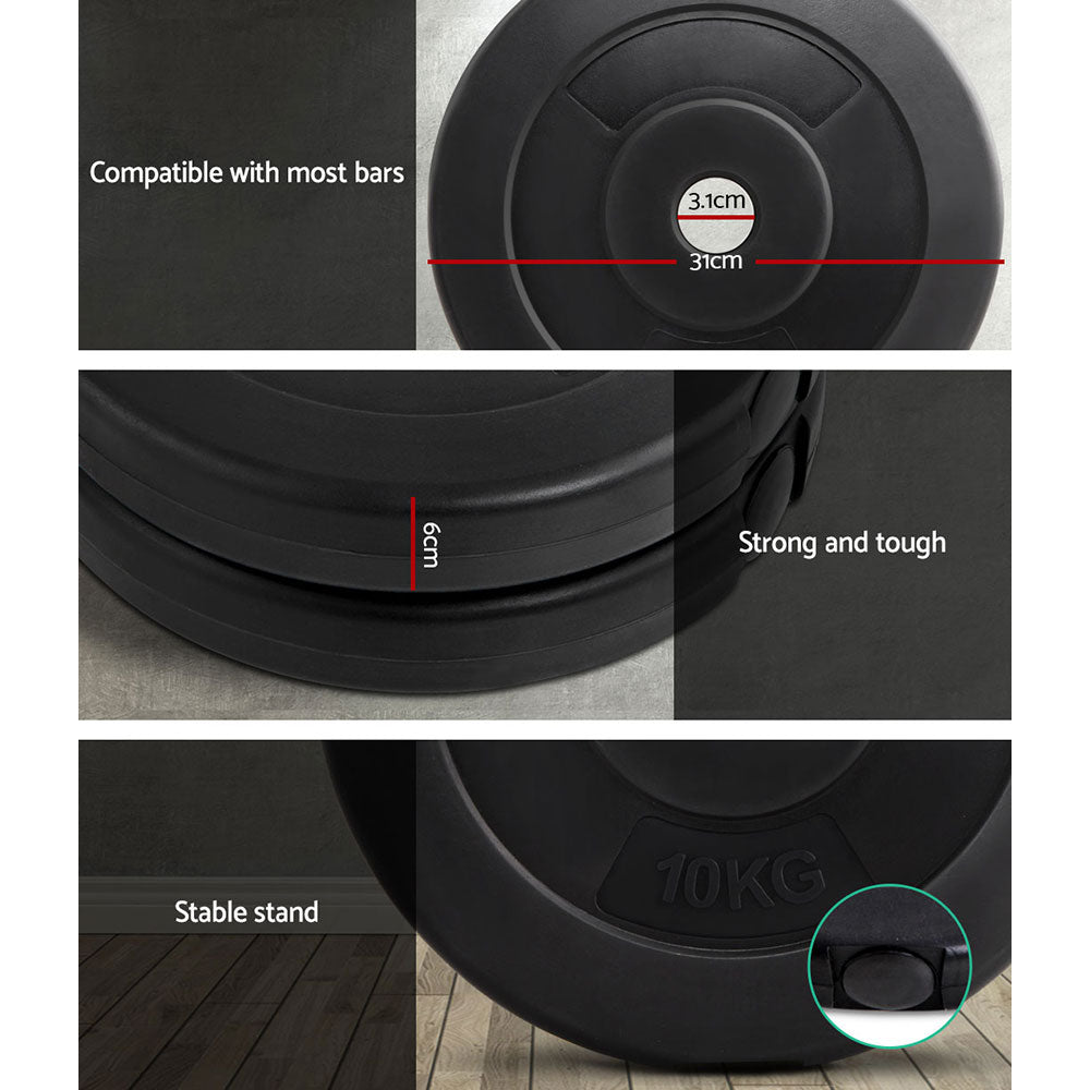 Everfit Weight Plates Standard 2X 10kg Barbell Plate Weight Lifting FIT-K-DB-PL-3XL