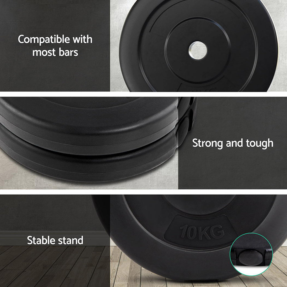 Everfit 50kg Barbell Weight Plates Standard Home Gym Press Fitness Exercise FIT-K-DB-PL-50