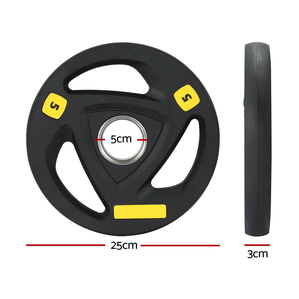 Everfit Weight Plates Olympic 5kg Dumbbells Barbells Plate Weight Lifting Home FIT-K-DB-PL-5KG