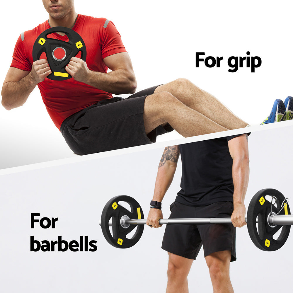Everfit Weight Plates Olympic 5kg Dumbbells Barbells Plate Weight Lifting Home FIT-K-DB-PL-5KG