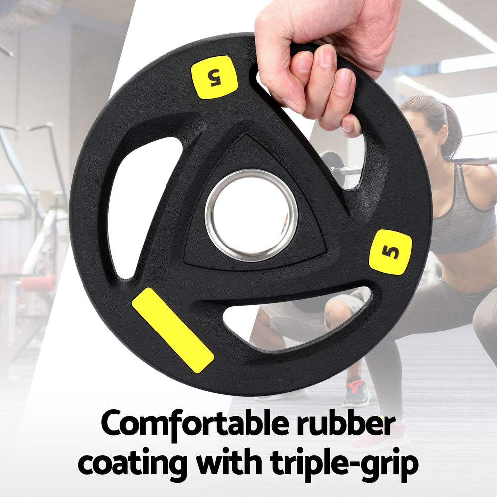 Everfit Weight Plates Olympic 5kgx2 Dumbbells Barbells Plate Weight Lifting Home FIT-K-DB-PL-SET-10KG