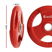 Everfit Weight Plates Olympic 15kgx2 Dumbbell Barbell Plate Weight Lifting Home Gym Red FIT-K-DB-PL-SET-30KG