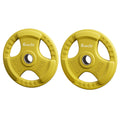 Everfit Weight Plates Olympic 20kgx2 Dumbbell Barbell Plate Weight Lifting Home Gym Yellow FIT-K-DB-PL-SET-40KG