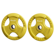 Everfit Weight Plates Olympic 20kgx2 Dumbbell Barbell Plate Weight Lifting Home Gym Yellow FIT-K-DB-PL-SET-40KG