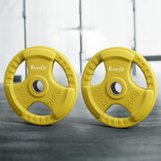 Everfit Weight Plates Olympic 20kgx2 Dumbbell Barbell Plate Weight Lifting Home Gym Yellow FIT-K-DB-PL-SET-40KG