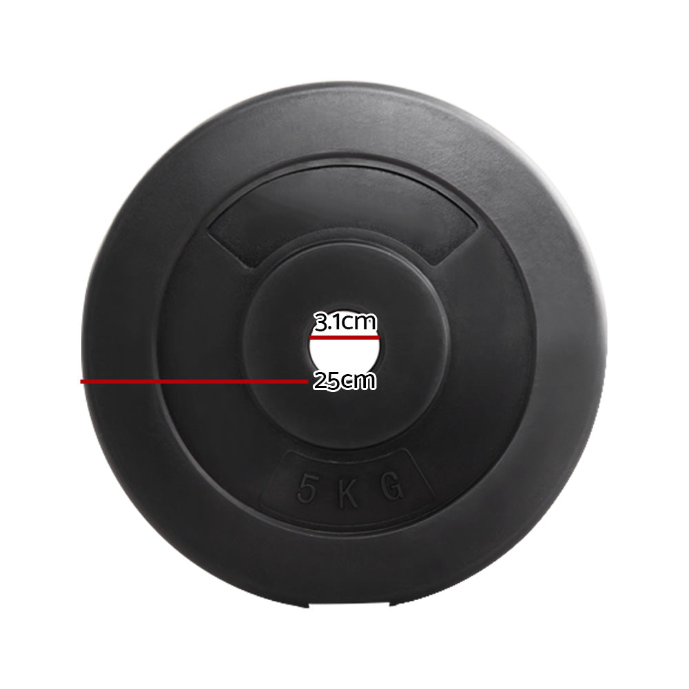 Everfit Weight Plates Standard 2X 5kg Barbell Plate Weight Lifting FIT-K-DB-PL-XL