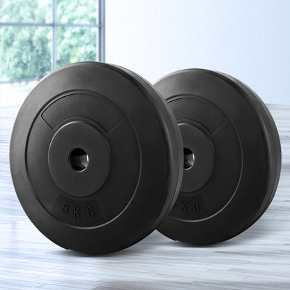 Everfit Weight Plates Standard 2X 5kg Barbell Plate Weight Lifting FIT-K-DB-PL-XL