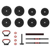 Everfit 40kg Adjustable Dumbbells Set Kettle Bell Weight Plates Barbells Gym FIT-K-DB-SET-40KG-AB