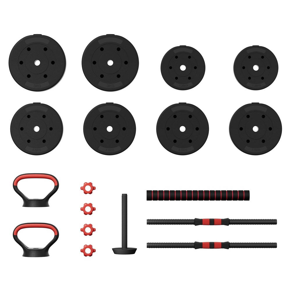 Everfit 40kg Adjustable Dumbbells Set Kettle Bell Weight Plates Barbells Gym FIT-K-DB-SET-40KG-AB