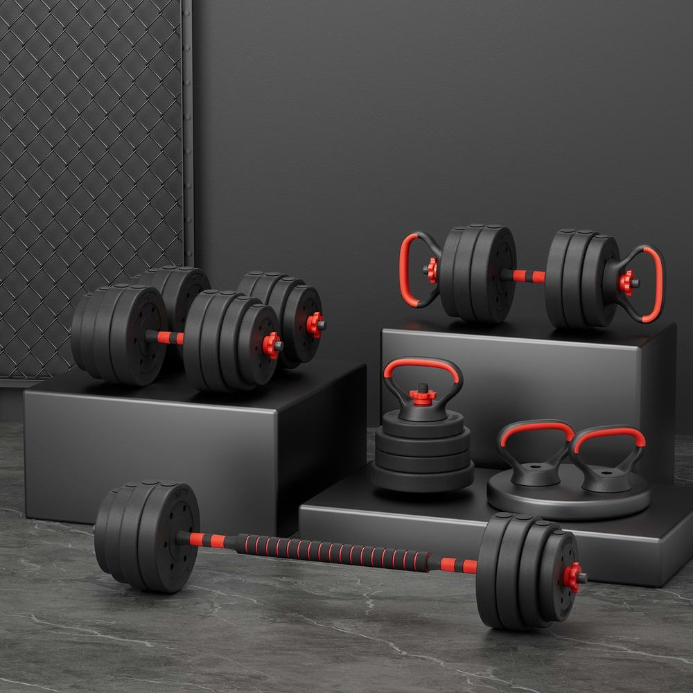 Everfit 40kg Adjustable Dumbbells Set Kettle Bell Weight Plates Barbells Gym FIT-K-DB-SET-40KG-AB