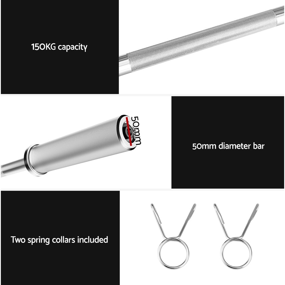 Everfit Barbells Set 56KG 120cm Dumbbells Barbells Plate Weight Lifting Home Gym Lifting FIT-K-DB-SET-56KG