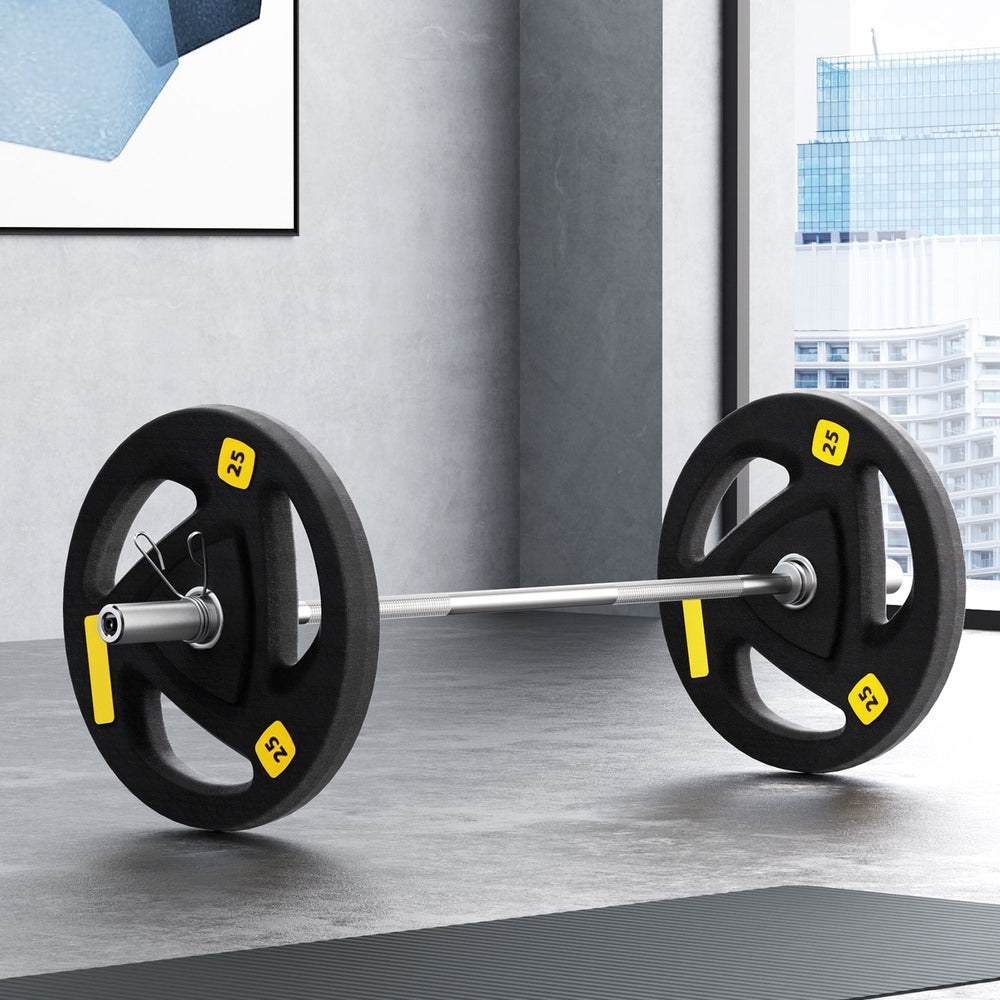 Everfit Barbells Set 56KG 120cm Dumbbells Barbells Plate Weight Lifting Home Gym Lifting FIT-K-DB-SET-56KG