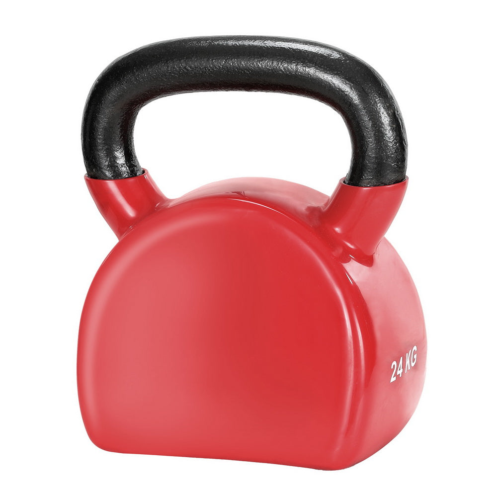 Everfit 24kg Kettlebell Weightlifting Bench Dumbbells Kettle Bell Gym Home FIT-K-KB-24KG-RD