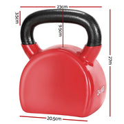 Everfit 24kg Kettlebell Weightlifting Bench Dumbbells Kettle Bell Gym Home FIT-K-KB-24KG-RD