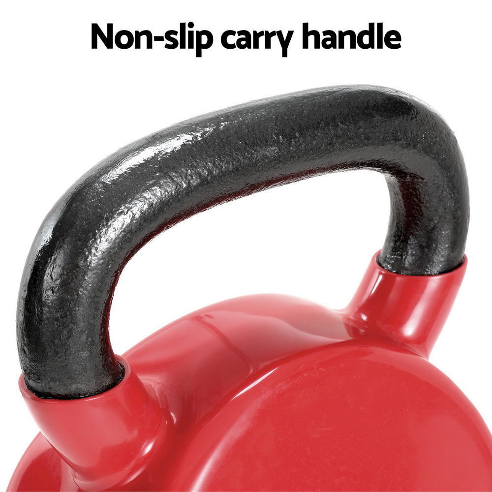 Everfit 24kg Kettlebell Weightlifting Bench Dumbbells Kettle Bell Gym Home FIT-K-KB-24KG-RD