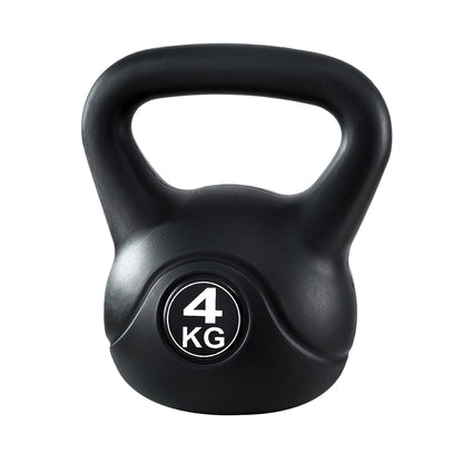 Everfit 4kg Kettlebell Set Weight Lifting Bench Dumbbells Kettle Bell Gym Home FIT-K-KB-4KG-BLACK