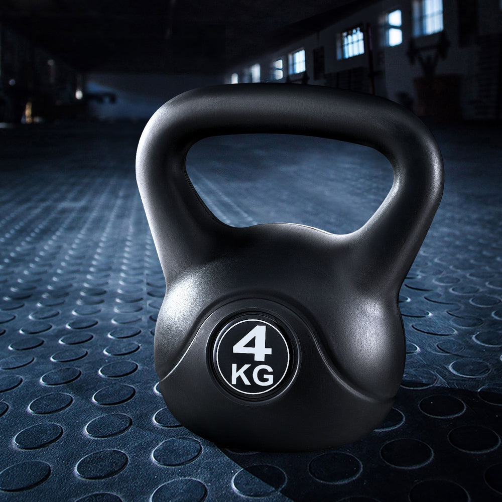 Everfit 4kg Kettlebell Set Weight Lifting Bench Dumbbells Kettle Bell Gym Home FIT-K-KB-4KG-BLACK
