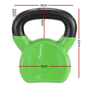 Everfit 8kg Kettlebell Set Weightlifting Bench Dumbbells Kettle Bell Gym Home FIT-K-KB-8KG-GN